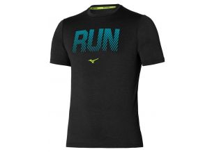 Tricou alergare barbati Mizuno Core Graphic Run FW 2021-Negru-XL