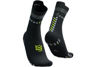 Sosete alergare Compressport Pro Racing Socks V4.0 Run High Flash-Negru/Lime-T1