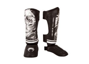 Tibiere PU Venum YKZ21-Negru/Alb-L