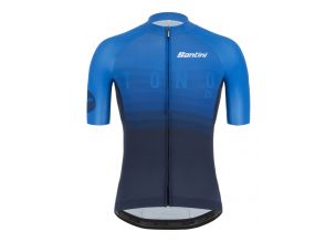 Tricou ciclism barbati Santini Custom Tono-Albastru-M