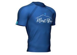 Tricou alergare barbati Compressport Training Mont Blanc 2022-Albastru-M