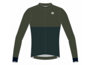 Bluza ciclism barbati Sportful Checkmate Thermal 2021-Verde/Negru-M