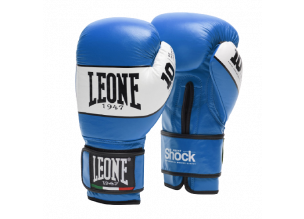 Manusi box piele Leone Shock-Alb/Albastru-8 oz