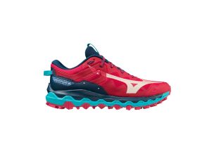Pantofi alergare trail dama Mizuno Wave Mujin 9 FW 2023-Rosu/Albastru-38
