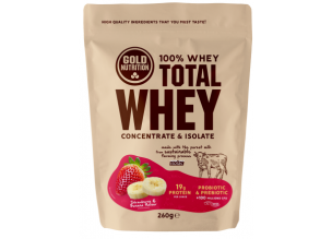 Proteine Gold Nutrition Total Whey 260 g-Capsuni/Banane