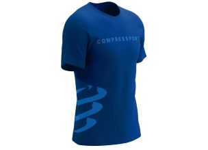 Tricou alergare barbati Compressport Logo-Albastru-S
