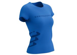 Tricou alergare dama Compressport Logo-Albastru-XS