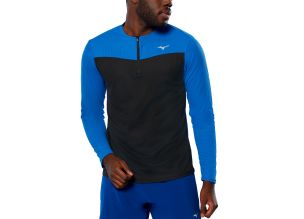Bluza alergare barbati Mizuno Dryaeroflow-Negru/Albastru-M