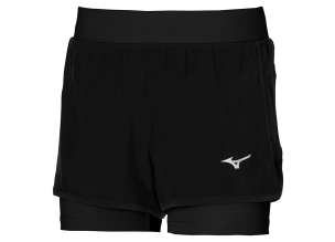 Sort alergare dama Mizuno ER 2in1-Negru-S