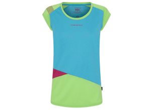 Tricou escalada dama La Sportiva Hold-Turcoaz/Visiniu-S