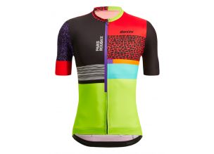 Tricou ciclism barbati Santini Paris Roubaix Forger Des Heroes-Verde/Negru/Rosu-S