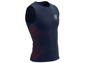 Maiou alergare barbati Compressport Performance-Bleumarin-S