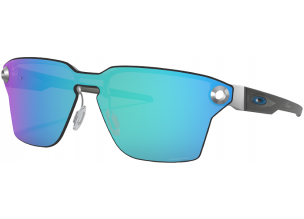 Ochelari de soare Oakley Lugplate Satin Chrome / Prizm Sapphire