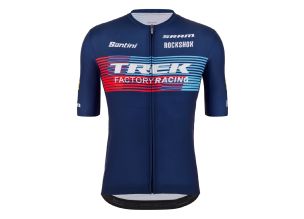 Tricou ciclism barbati Santini Trek Factory Racing SS 2023-Bleumarin-S