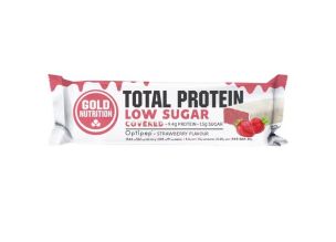 Baton proteic Gold Nutrition Total Protein Bar Low Sugar Aroma Capsuni, 30g