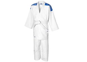 Kimono Judo copii Mizuno Kodomo Plus-Alb/Albastru-110 cm
