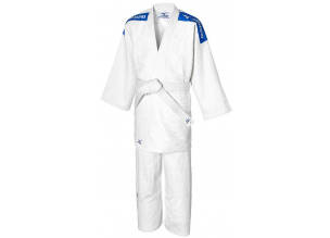 Kimono Judo Mizuno Kodomo Plus cu centura-Alb/Albastru-200 cm