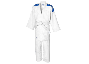 Kimono Judo Mizuno Kodomo Plus cu centura-Alb/Albastru-170 cm