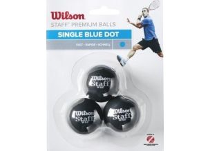 Set 3 mingi de squash Wilson Staff Premium Blue Dot 