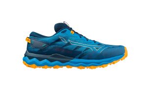 Pantofi alergare trail barbati Mizuno Wave Daichi 7 FW 2023-Albastru/Portocaliu-42
