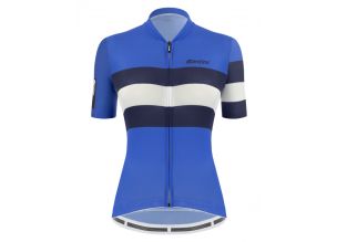 Tricou ciclism dama Santini Sleek Bengal-Albastru/Alb/Negru-S