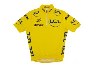 Tricou ciclism copii Santini Overall Leader Tour de France
