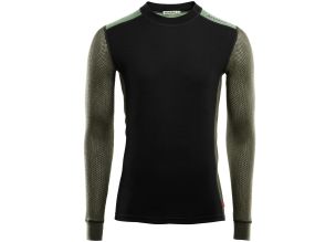 Bluza de corp merino barbati Aclima WoolNet Hybrid-Negru/Verde-M