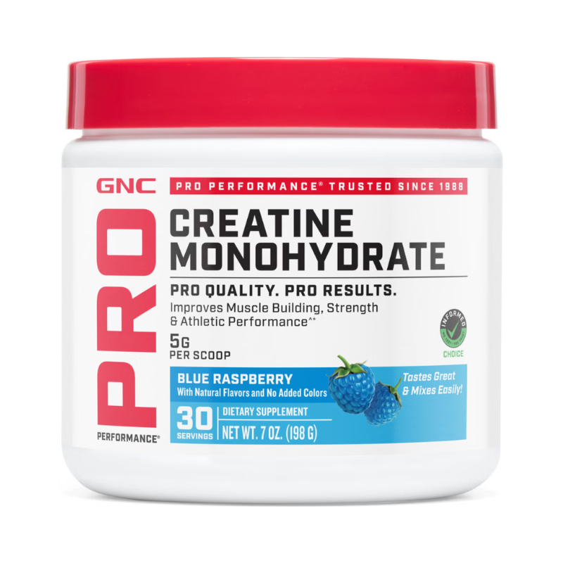 Creatina Monohidrata cu Aroma de Zmeura Albastra pentru Sustinerea Musculaturii si a Functiei Cognitive Gnc Pro Performance Creatine Monohydrate 198 G