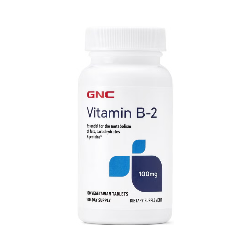 Vitamina B-2 GNC Vitamin B-2 100 Mg, Suport Pentru Energie Si Sistemul Nervos, 100 Tb