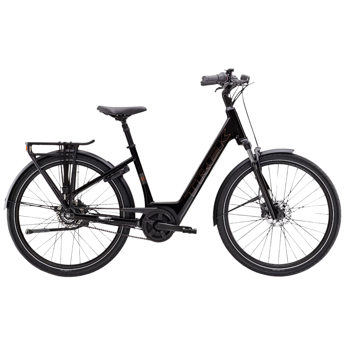 Bicicleta electrica Trek District+ 2 Belt Lowstep 27.5" 2026-Negru Lucios-S