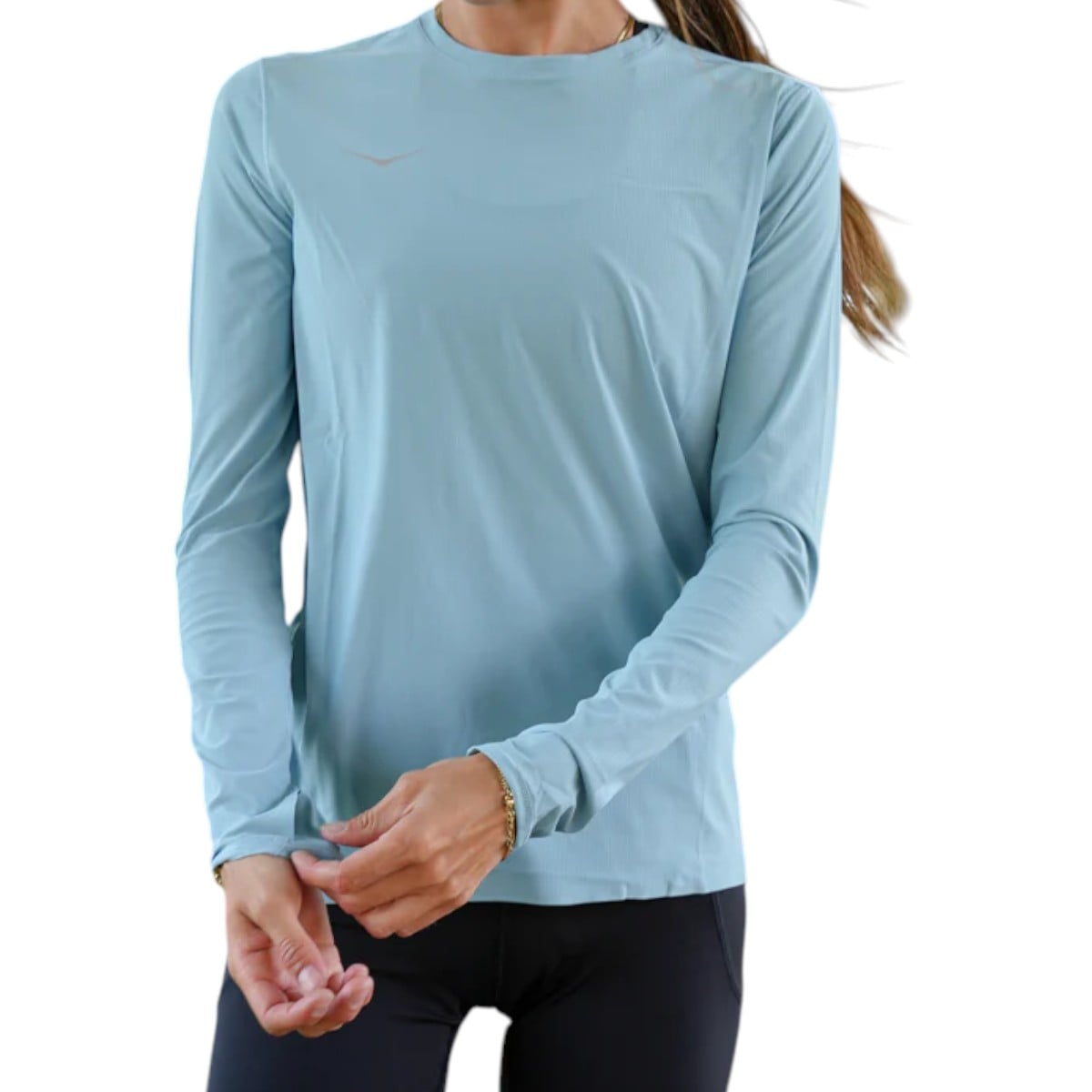 Bluza alergare dama Hoka Airolite Long Sleeve 2.0-Albastru-XS