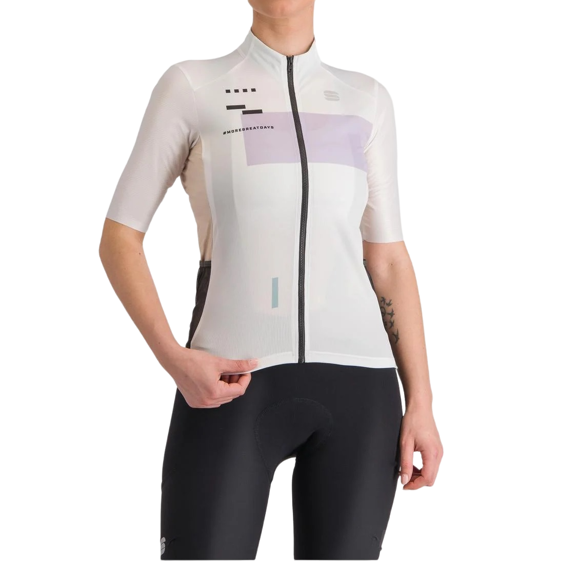 Tricou ciclism dama Sportful Breakout Supergiara-Alb/Negru-XL