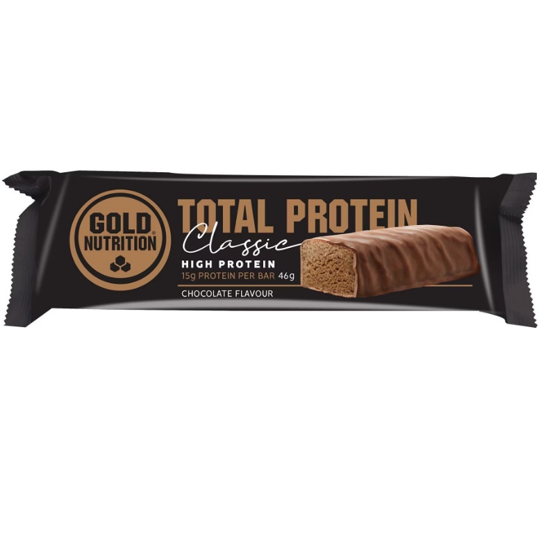 Baton proteic Gold Nutrition Total Protein Classic Bar Aroma de Ciocolata, 46g