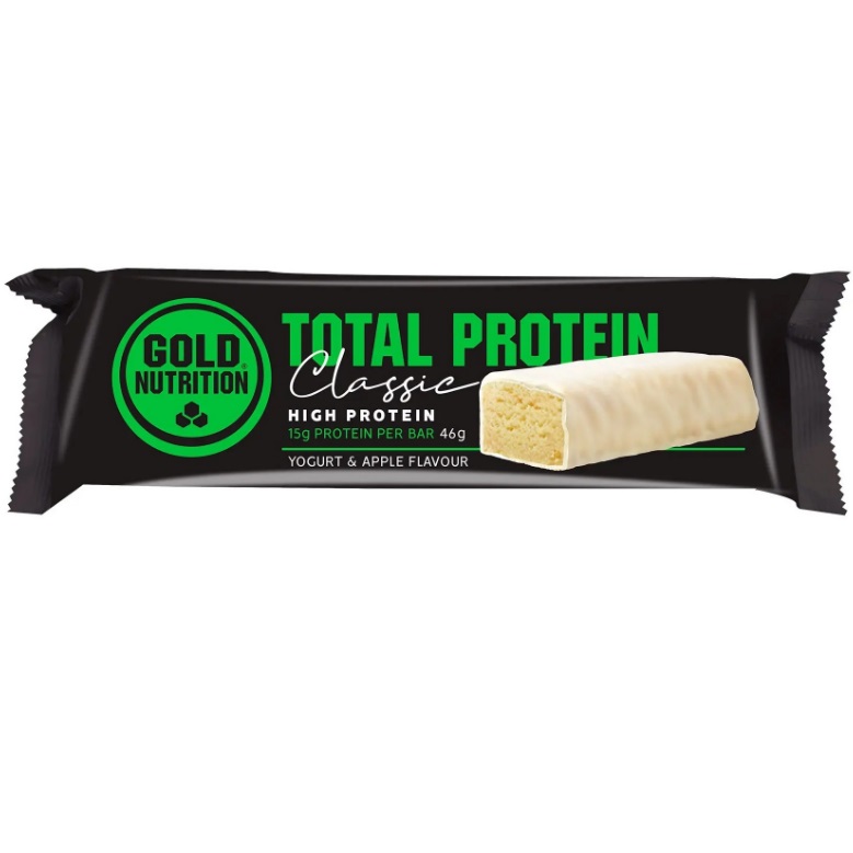 Baton proteic Gold Nutrition Total Protein Classic Bar Aroma de Iaurt si Mere, 46g