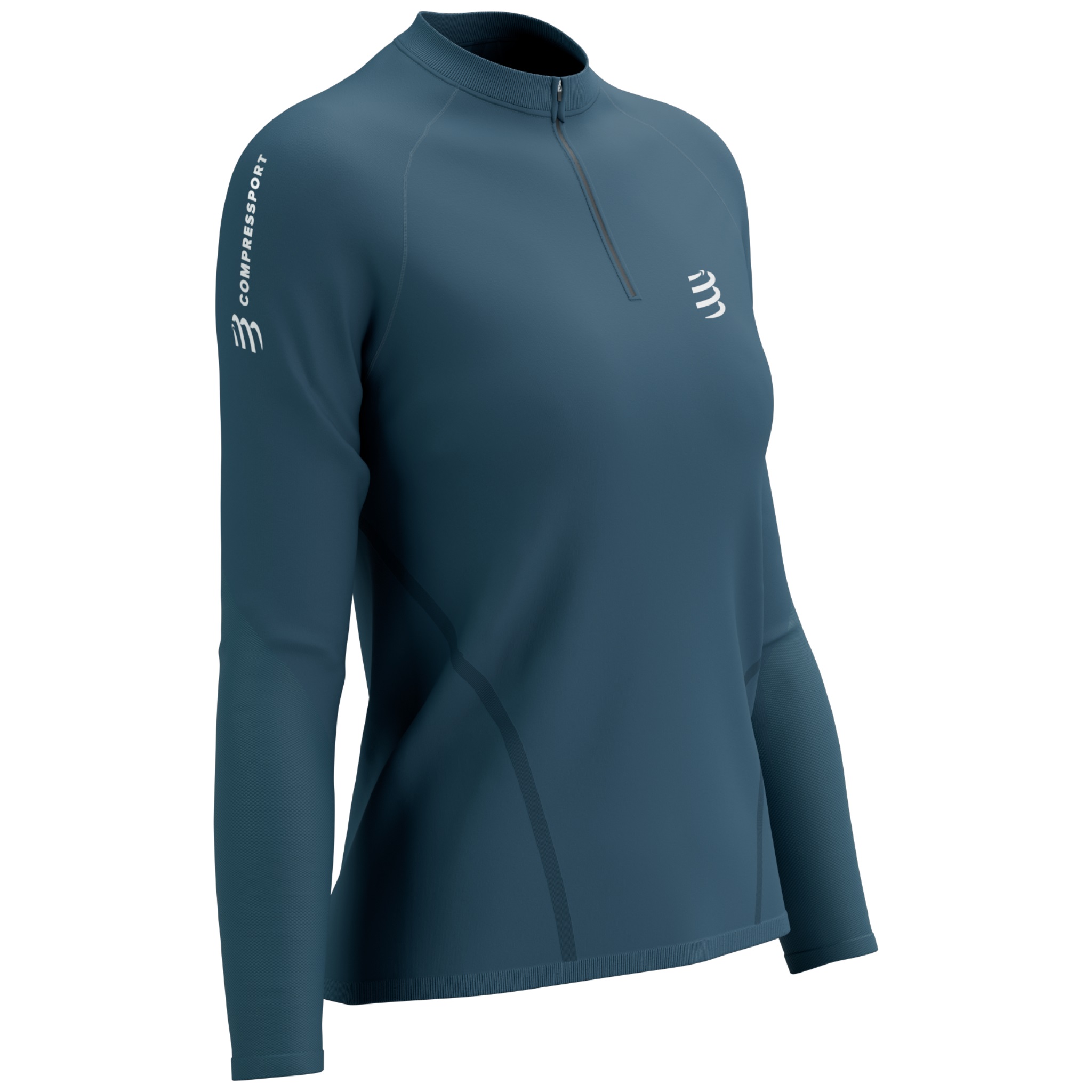Bluza alergare dama Compressport Trail HZ FW 2025-Albastru Inchis-S
