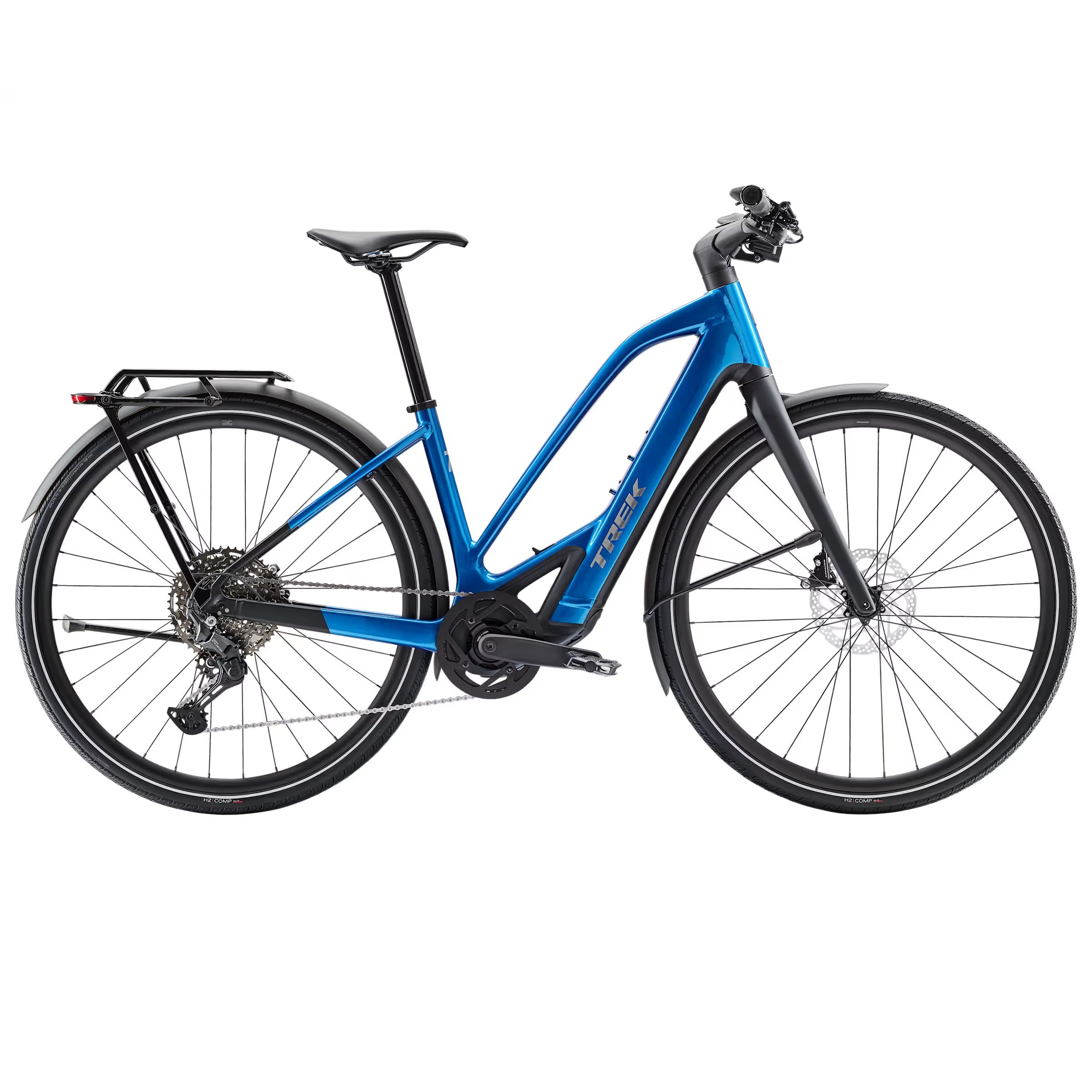 Bicicleta electrica Trek FX+ 7 Midstep 28" 2026-Albastru-XS