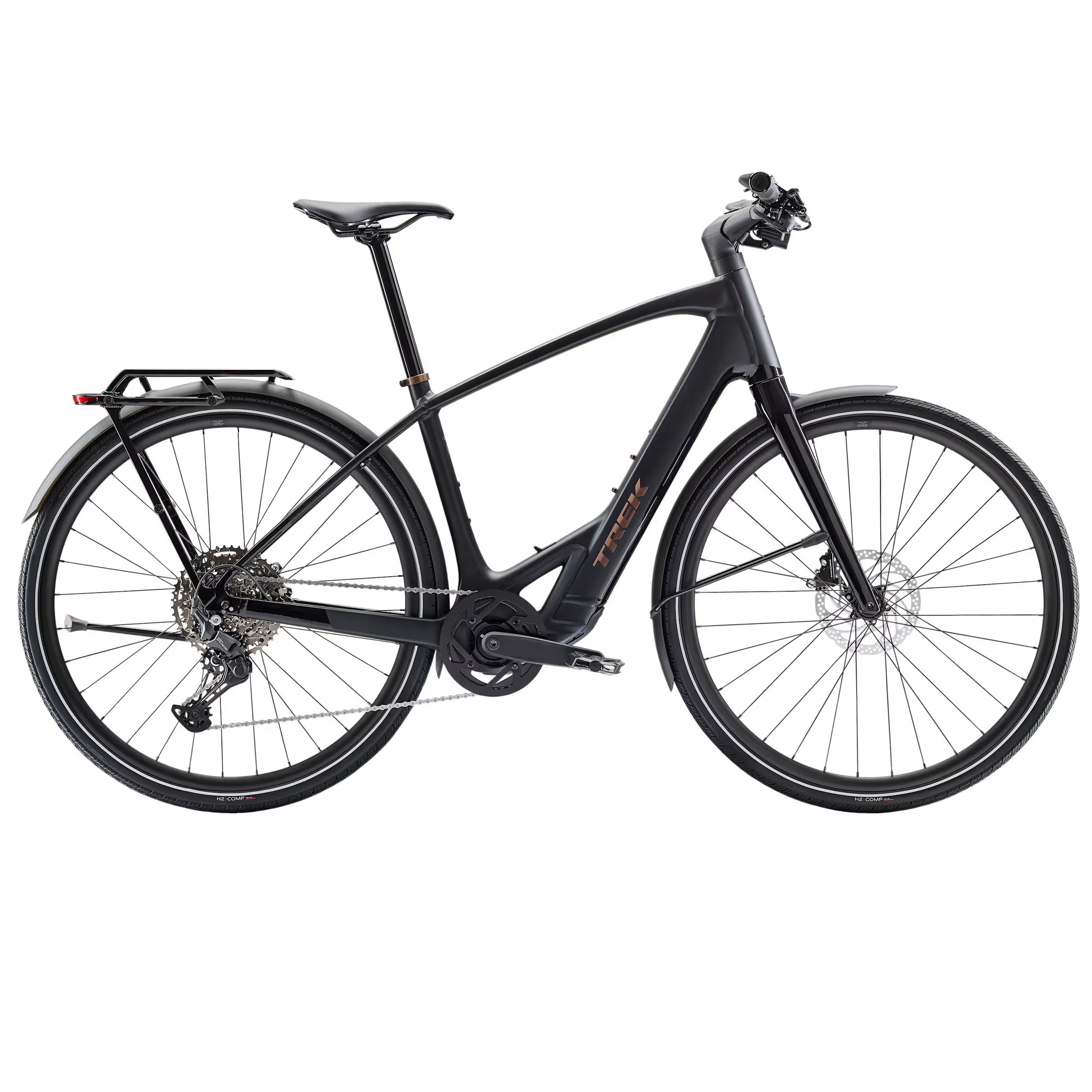 Bicicleta electrica Trek FX+ 7 Stepover 28" 2026-Negru Mat-S