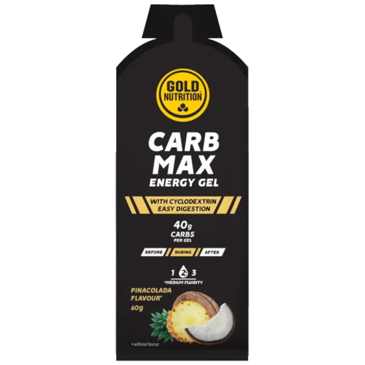 Gel energizant GoldNutrition Carb Max Boost Aroma de Pina Colada, 60g