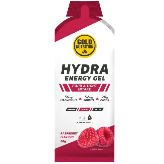 Gel energizant Gold Nutrition Hydra Energy Aroma de Zmeura, 60g