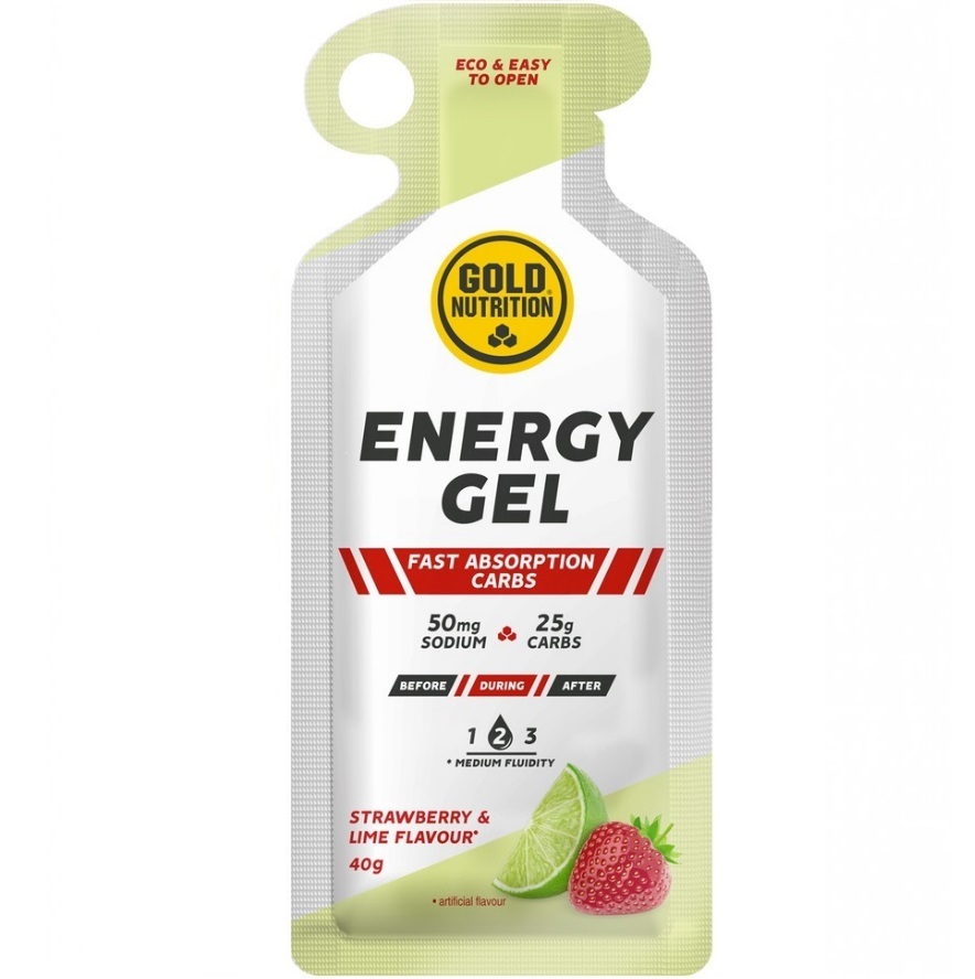 Gel energizant Gold Nutrition Energy Aroma de Capsuni si Lime, 40g