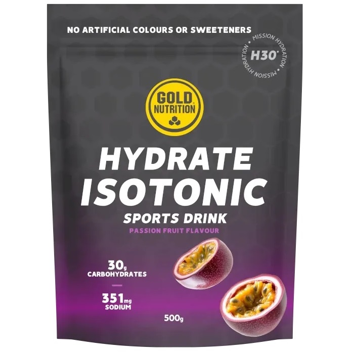 Bautura izotonica GoldNutrition Hydrate Isotonic H30 Aroma de Fructul pasiunii, 500g