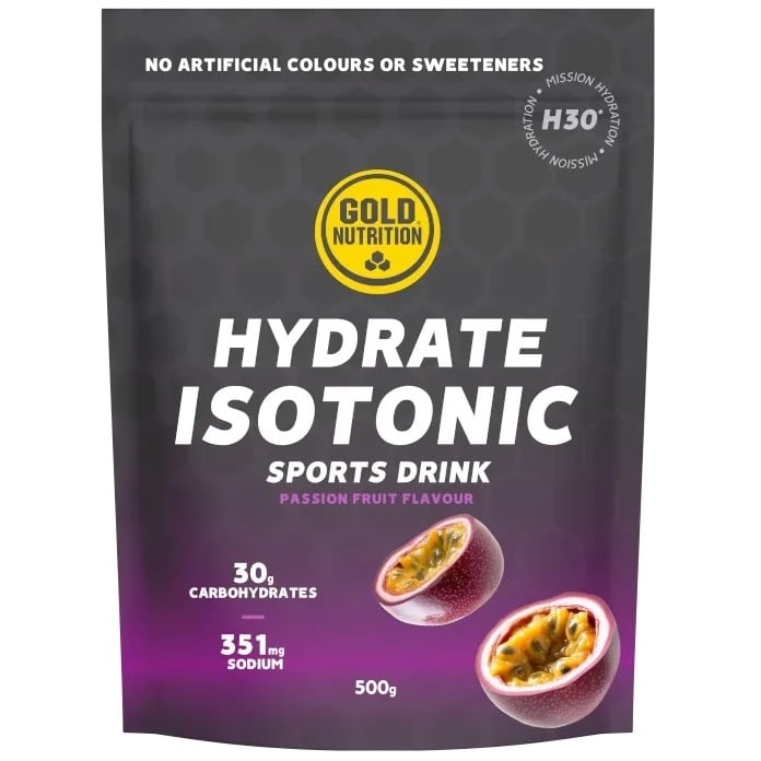Bautura izotonica GoldNutrition Hydrate Isotonic H30 Aroma de Fructul pasiunii, 500g