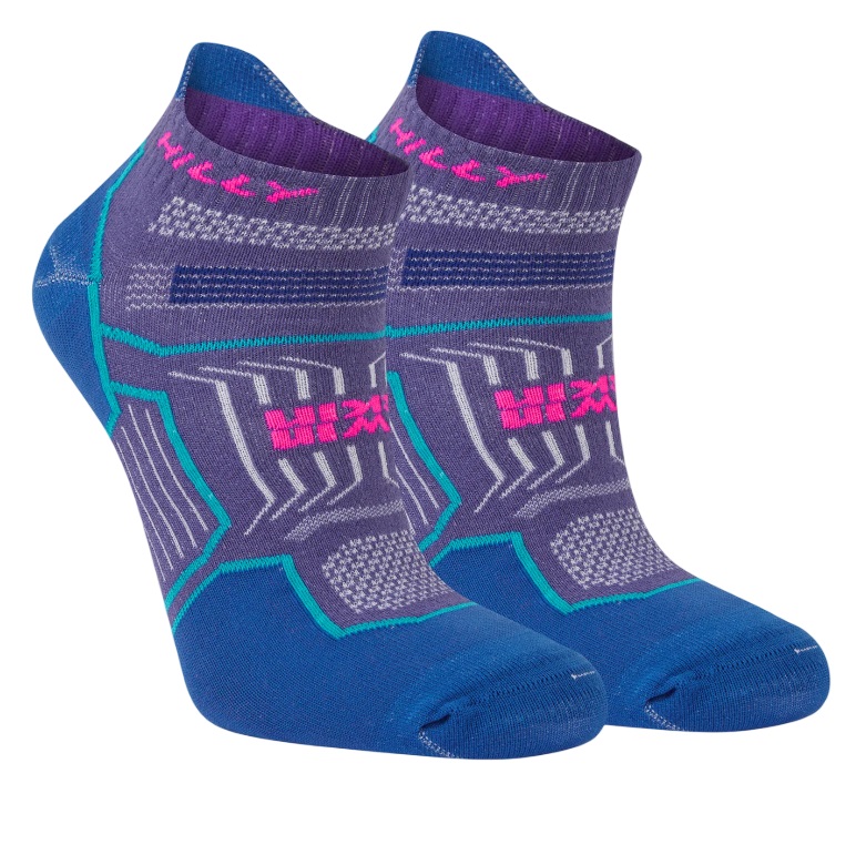 Sosete alergare Hilly Twin Skin Socklet-Mov/Albastru-M