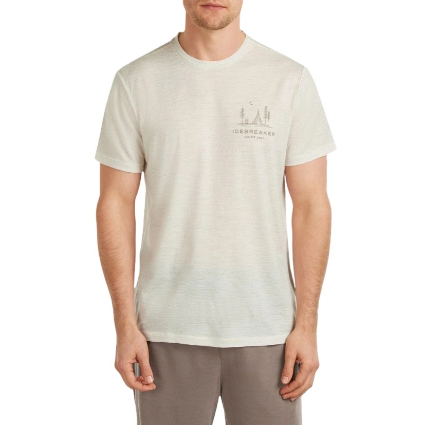 Tricou merino barbati Icebreaker 150 Tech Lite Peaceful Pass-Bej-S