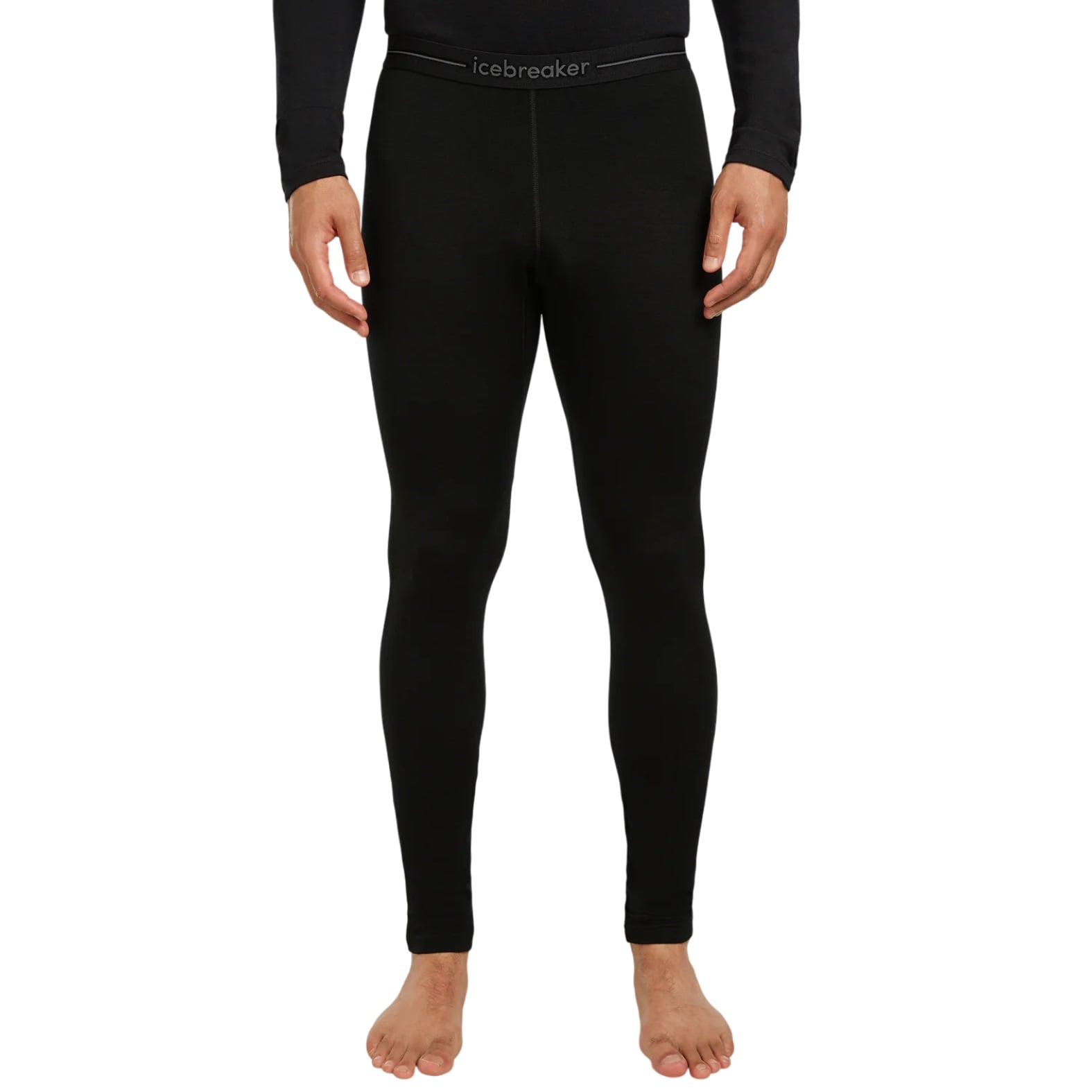 Pantaloni de corp merino barbati Icebreaker 260 Tech Thermal-Negru-S