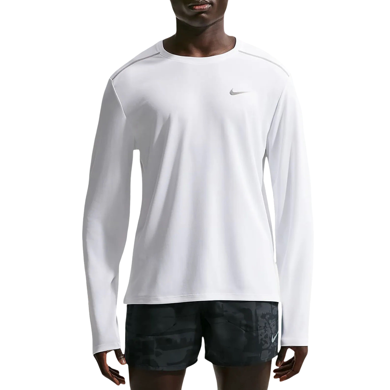 Bluza alergare barbati Nike Miler Dri-Fit UV SS 2026-Alb-S