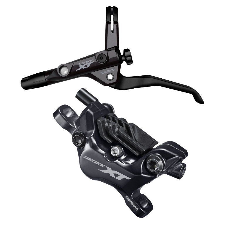 Frana pe disc hidraulica Shimano Deore XT BL-T8100-R/BR-M8120-F, placute resin, J-Kit, spate