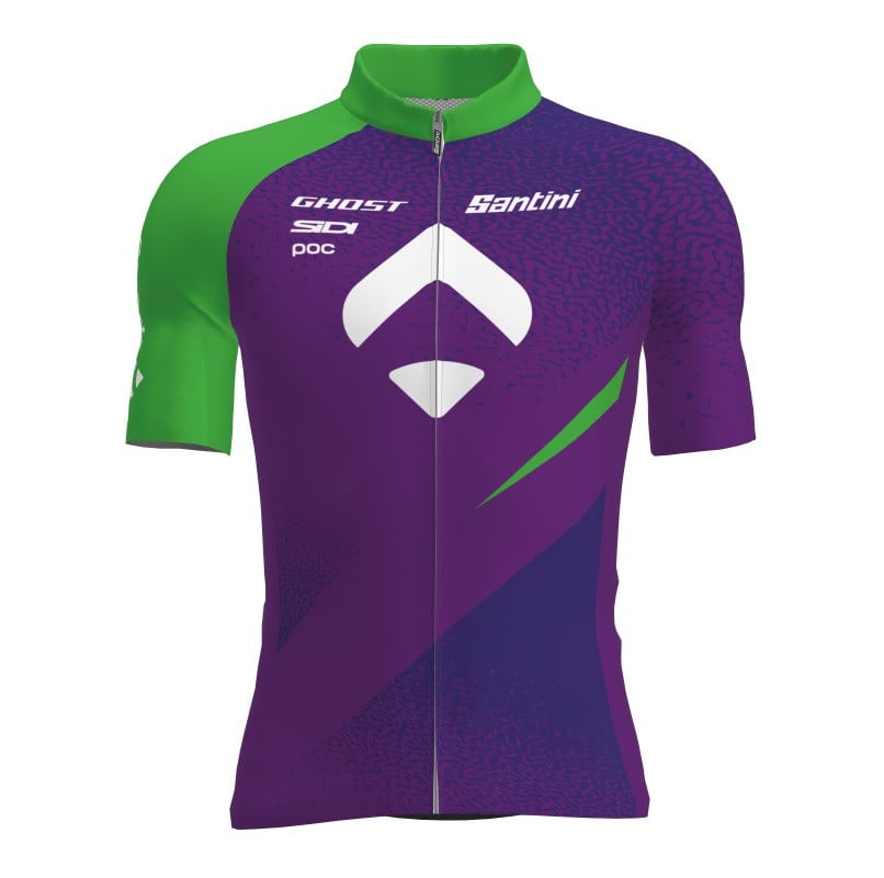 Tricou ciclism barbati Santini Tono SportGuru Limited Edition-Mov/Verde-S