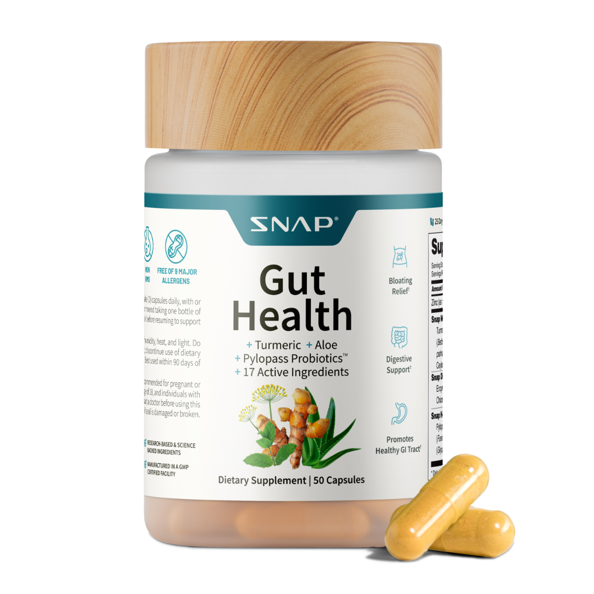 Pylopass Amestec pentru Reducerea Helicobacter-pylori Snap Supplements Gut Health 60 Cps
