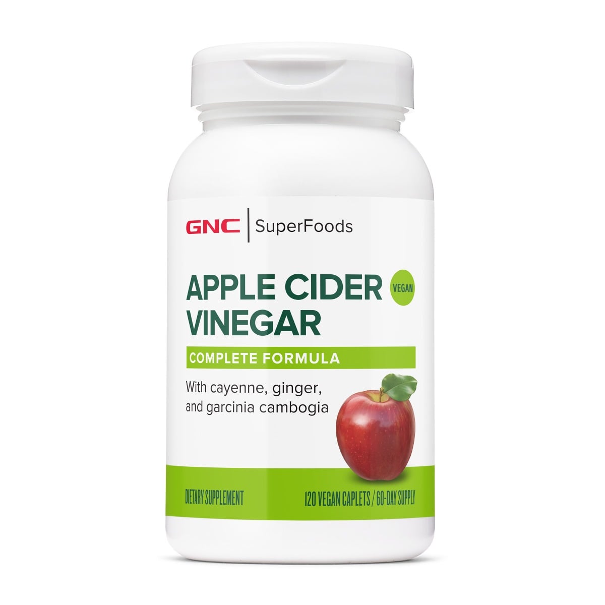 Otet din Cidru de Mere Gnc Superfoods Apple Cider Vinegar Detox Apetit si Slabire 120 Tb